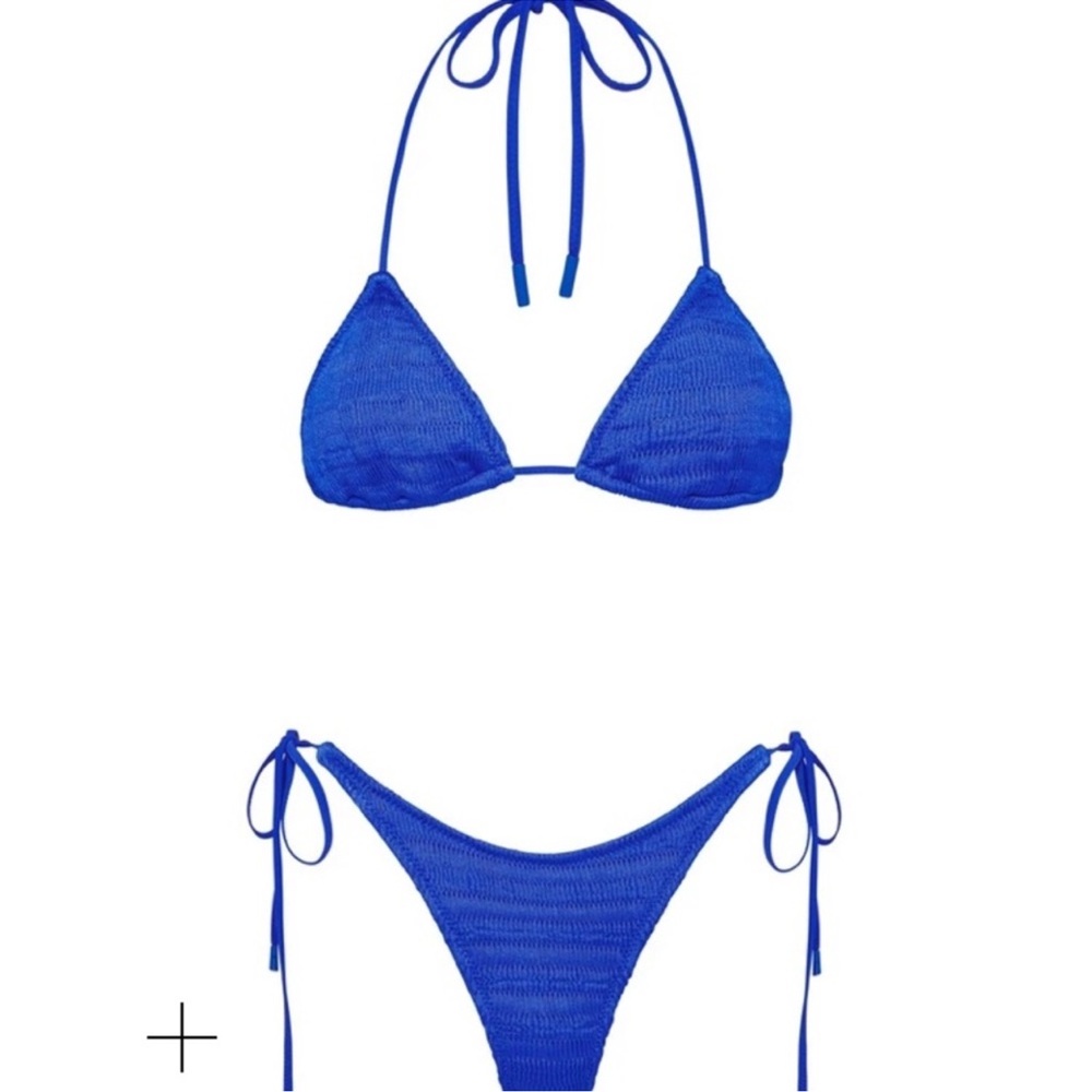 Balearic blue triangle bikini - JUST THE BOTTOMS NO BAG